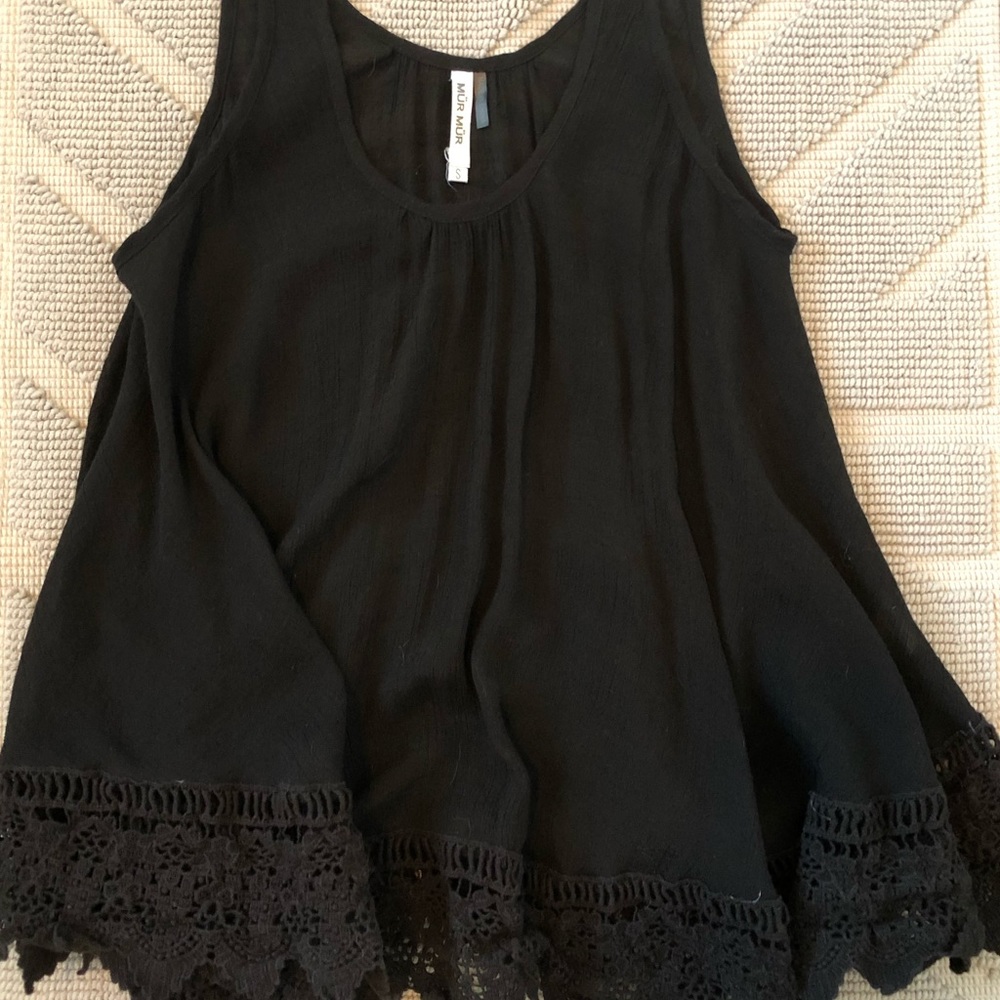 SHEER BLACK BEACH TANK 🐚